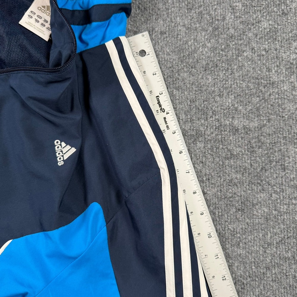 Adidas Track Jacket Mens Large Navy Blue Climalite Full Zip Mesh Lined 3-Stripe - Picture 7 of 13